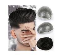 Wigs For Men Human Hair Transparent Toupee Men Full Thin Skin Hair Pieces Indian Hairline Man Wig Hair System For Male Wig Wig(Darkest Brown,7x9)