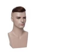 wigs for men Mens 1.5x7inch V - Shape Front Real Human Hair Hairline Toupee - Full Pu Skin Base(Light Brown)