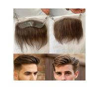 wigs for men Mens 4cmx18cm HD Invisible Lace Hairline Toupee - Lace Front PU Back, 4# Brown for Receding