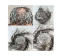 wigs for men Men's European Human Hair Toupee - 8×8 CM, Thin Skin PU, Full PU Base for Bald Spot Replacement
