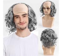 Wigs For Men Real Human Hair Bald Wig Adult Children's Annual Meeting Funny Bald Wig Bald Mediterranean Men's Wig Performance Headgear Mens Toupee
