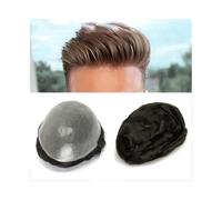 wigs for men Toupee Men Human Hair Hairpieces V looped Natural Front 0.06mm Thin Replacement System Human Hair Men Toupees(Darkest Brown,7x9)