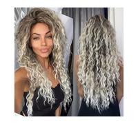 Wigs for Women 26inches Ash Blonde Wig Synthetic Long Curly Hair Wigs for Women Fluffy Ombre Hairstyle Wave Wig Costume Carnival Party Regular Curly Wig for Daily Party Cosplay Use