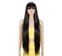 Wigs for Women 36inches Cosplay Synthetic Wig With Bangs Long Straight Wig Ombre Blond Colored Wig Wig For Women Wig For Black Women Synthetic Wig Wig for Daily Party Use(Color:2)