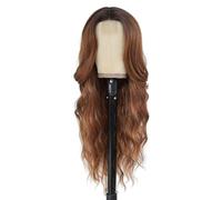Wigs for Women Beau Hair European And Women's Rose Net High Temperature Silk Split Large Wave Long Curly Hair Headband Bow Storage for Girls Bows (F, One Size)