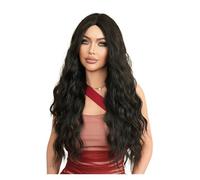 wigs for women Black medium split long curly hair wig, women's high-temperature silk full head cover Natural Looking Hair Wigs