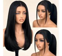 Wigs for Women Black Wig Synthetic Wig, Lace Front Wig Glueless Wig for Black Women, 3-Second Quick Styling for Daily Wear and Special Events, 26-Inch Length with Natural Look