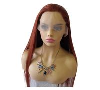 wigs for women Brown Red High-temperature Silk Wig For Women, With A Large Back And Long Straight Hair, Lace Forehead Cover Natural Looking Hair Wigs
