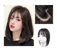 Wigs for Women Butterfly Net Wig Piece Girls Head of Real Hair Wig Piece Fill Hair Fluffy Increase Hair Volume Wig Women's Wig(11-30CM-black)