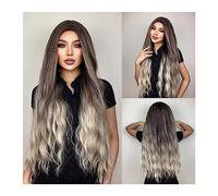 Wigs for Women Cosplay Wigs for Women Halloween Daily Fake Hair Heat Resistant Fiber Long Dark Red Synthetic Wig Natural Wavy Hair Wig for Daily Party Use(Color:LC038-1)