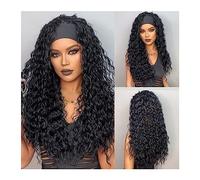 Wigs for Women Curly Headband Synthetic Wigs Natural Black Long Women's Headband Wig Deep Water Wave Bohemian Hair For Black Women Fake Hair for Party Cosplay Wig
