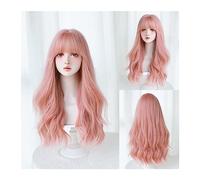 Wigs for Women Dense Long Wave Wig Women Wig with Bangs Blonde Cospaly Lolita Daily Party Synthetic Wigs Heat Resistant Fiber Natural Fake Hair Wig for Daily Party Use(Color:C-0341-1)