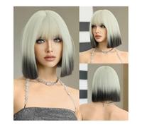 Wigs For Women Fashion Short Straight Hair Blonde Wig for Woman Daily Cosplay Wig Highlight White Wigs Wigs(White)