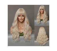 Wigs For Women Fashion Women'S Wig Long Curly Platinum Big Wave Curly Hair Full Head Set Air Fringe Wig Wholesale Wigs(Platinum Color)