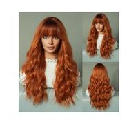 Wigs for Women Fashion Women'S Wig Long Curly Platinum Big Wave Curly Hair Full Head Set Air Fringe Wig Wholesale Curly wig(Orange head dye)