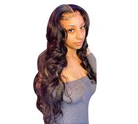 Wigs for Women Good Guy Hair Lace Front Wig Transparent Frontal Glueless Hair With Baby Pre Plucked Hairline Density Brazilian Wigs For Black Women Straightener Mini (Black, 26)