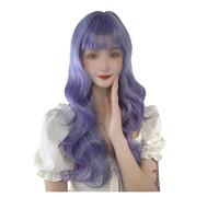 Wigs for Women Hair Replacement Wigs bangs purple big wave long curly hair high temperature silk wig set Perfect for everyday parties Women's Wig