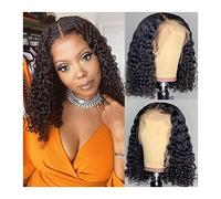 Wigs for Women Hair Replacement Wigs Short Lace Frontal Wig 13x4 Lace Frontal Wig Medium Brown Lace Brazilian Short Curly Human Hair Wigs For Women Women's Wig(180%,10inches)