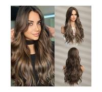 Wigs for Women Heat Resistant Party Elegant Classic Style Long Middle Part Synthetic Wigs Ombre Mixed Blonde Color Wig Hair for Girls Ladies Human Hair(LC1036-1)