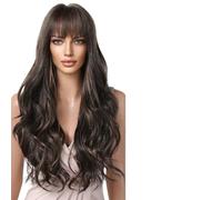 Wigs For Women Long Ombre Brown Wine Red Wave Wigs With Bangs Wavy Wig For Women Wig(LC2088-4)