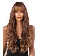 Wigs For Women Ombre Brown Gold Wig For Women Long Wavy With Bangs(LC2115-1)