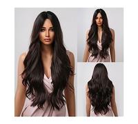 Wigs for Women Party Heat Resistant Fake Hair Long Curly Wig for Women Afro Ombre Brown Blonde Ash Middle Part Synthetic Wig Cosplay Wig for Daily Party Use(Color:LC2019-2 wig)