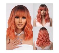 Wigs For Women Party Wigs Blonde Curly Festival Fake Hair Heat Resistant Blonde Ombre Wig Middle Length Cosplay Synthetic Hair Wigs for Women Costume Daily Party Hairpiece for Women Girls(LC2013-1)