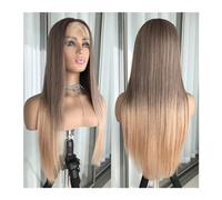 Wigs For Women Pre Plucked Blonde Colored Highlight Blonde Platinum Straight Lace Front Wig Synthetic Hair for Women Glueless Lace Frontal Wig Costume Daily Party Hairpiece for Women Girls(Color:4H33T