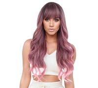Wigs For Women Rose-red Bangs Wavy Curly Wig For Everyday Party Use (26 Inches) Wig(BBW006-5_26INCHES)