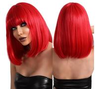 Wigs For Women Short Straight Ombre Blonde Wig For Women Daily Party Fashion Black Hair Wigs With Fluffy Bangs(MW1043-805)