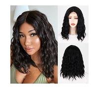 Wigs for Women Short Wavy Bob Wigs for Women 15 Inch Middle Part Shoulder Length Short Bob Wigs Wave Curly Heat Resistant Synthetic Wig for Daily Party Wig for Daily Party Use(002)