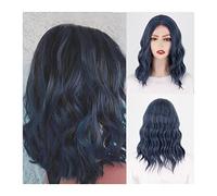 Wigs for Women Short Wavy Bob Wigs for Women 15 Inch Middle Part Shoulder Length Short Bob Wigs Wave Curly Heat Resistant Synthetic Wig for Daily Party Wig for Daily Party Use(0010)