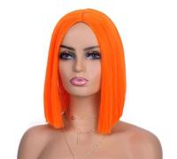 Wigs for Women Synthetic Colored Wig Women's Costume Party Middle Parting Heat Resistant Cosplay Colorful for Fun(Orange)