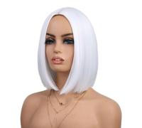 Wigs for Women Synthetic Colored Wig Women's Costume Party Middle Parting Heat Resistant Cosplay Colorful for Fun(White)