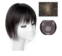 Wigs for Women The Top of The Head of Real Hair Patch Piece Old People Cover White Hair Real Short Hair Wig Piece Women Fluffy Wig Piece Women's Wig(11-(13-14)20CM-black)