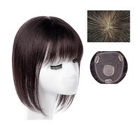 Wigs for Women The Top of The Head of Real Hair Patch Piece Old People Cover White Hair Real Short Hair Wig Piece Women Fluffy Wig Piece Women's Wig(16-(13-14)25CM-brown)