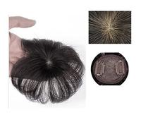 Wigs for Women The Top of The Head of Real Hair Patch Piece Old People Cover White Hair Real Short Hair Wig Piece Women Fluffy Wig Piece Women's Wig(03-(7-7)10CM-black)