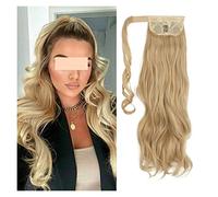 Wigs for Women Wavy Ponytail Hair Extension Curly Clip in Fake Wig Hairpiece Blonde Wrap Around Pigtail Women's Wig(05,22inches)