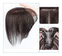 Wigs for Women Wig Female Real Hair Real Hair Top of The Head to Fill The Hair Piece Fluffy Increase Bangs Cover White Hair Short Hair Piece Women's Wig(J-25CM)