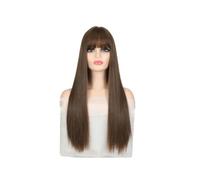 Wigs for Women Wig Headset, Women's Fashionable Natural Long Straight Hair, Full Head Wig Set With Air Bangs Women's Wig(B)