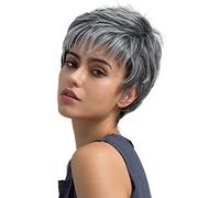 Wigs for Women Wig Short Light Hair Gray Straight Wig for Women Platform Competitor Women's Wigs Natural Gray Short Straight Light (Grey, One Size)