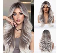 Wigs for Women Wig, Women's Full Head Cover, Dyed Gradient Curly Hair(E)