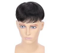 Wigs for Women Wigs for Men Real Human Hair Top Patch Solution Short Hair Patch The High- Integration Loss Concealment and Natural (Black, One Size)