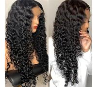 Wigs Glueless Water Wave Wigs Pre Plucked T Part 13X4 Lace Front Wigs 180% Density Wet and Wavy Human Hair Lace Front Wigs with Baby Hair for Women Lace Wig(4inches)