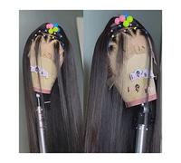 Wigs HD Full Lace Human Hair Wigs for Women 12-32" Transparent Brazilian Virgin Hair Lace Frontal Wig Natural Pre Plucked Bone Straight Human Hair Wig Women Wig (Size : 180%, Color : 18inches)