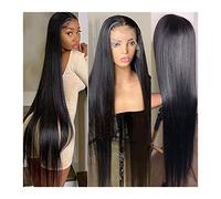 Wigs HD Straight Lace Wig Human Hair Lace Front Wig 180% Brazilian Remy Hair Pre Plucked 8-38" Long Straight Transparent Lace Frontal Wigs Wig(4x4 Lace Wig,38inches)