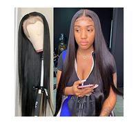 Wigs HD Transparent 13X6 Lace Front Human Hair Wig 16-30" Long Straight Invisible Lace Frontal Wig Natural Color Brazilian Remy Hair Wigs for Black Women Women Wig (Size : 180 density, Color : 26inc