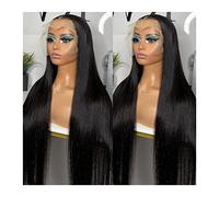 Wigs HD Transparent Lace Front Human Hair Wigs for Black Women Bone Straight Lace Frontal Closure Wigs Brazilian Remy Hair Pre Plucked with Baby Hair Women Wig (Color : 360 Lace Wig, Size : 20inches