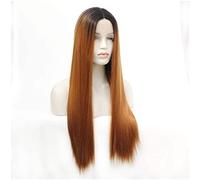 Wigs Heat-Resistant Synthetic lace Natural Party Long Straight Hair woman European and Fashion can Carve perm Wig caps (26 Inches)