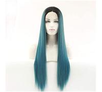 Wigs Heat-Resistant Synthetic lace Natural Party Long Straight Wig Fashion can hot dye European semi-Crochet caps (24 Inches)